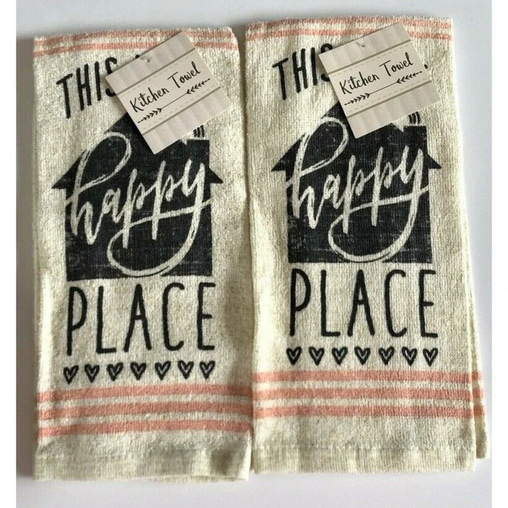 Oven Mitt Potholder Dish Towels Set of 4 This is My Happy Place Beach Summer
